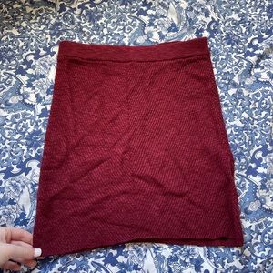 Knit burgundy pencil skirt Hollister small